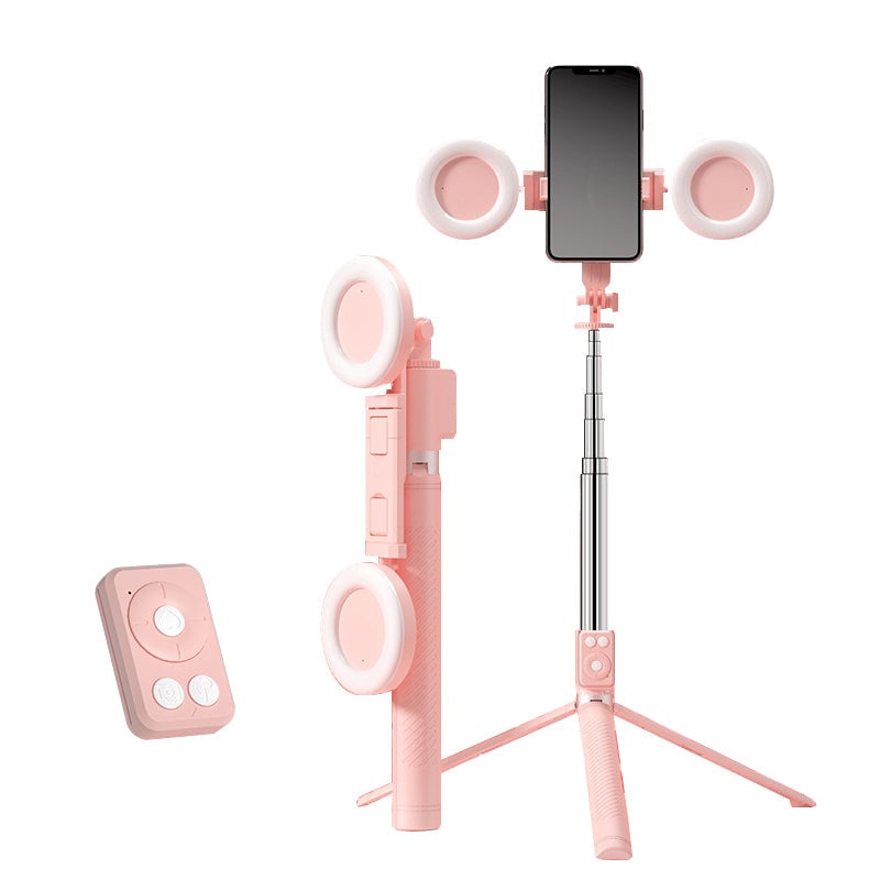 Portable 6in1 Selfie Stick With LED Light