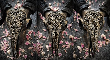 Decorative Ram Skull Figurine
