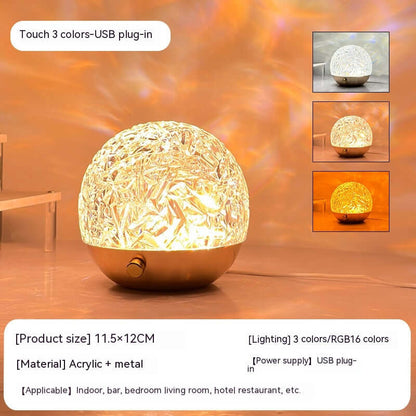 Colorful LED Night Light Crystal Table Lamp