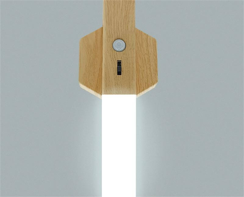 Compact Wooden LED Bedside Table Lamp