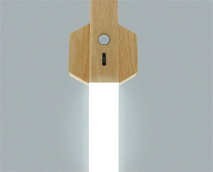 Compact Wooden LED Bedside Table Lamp