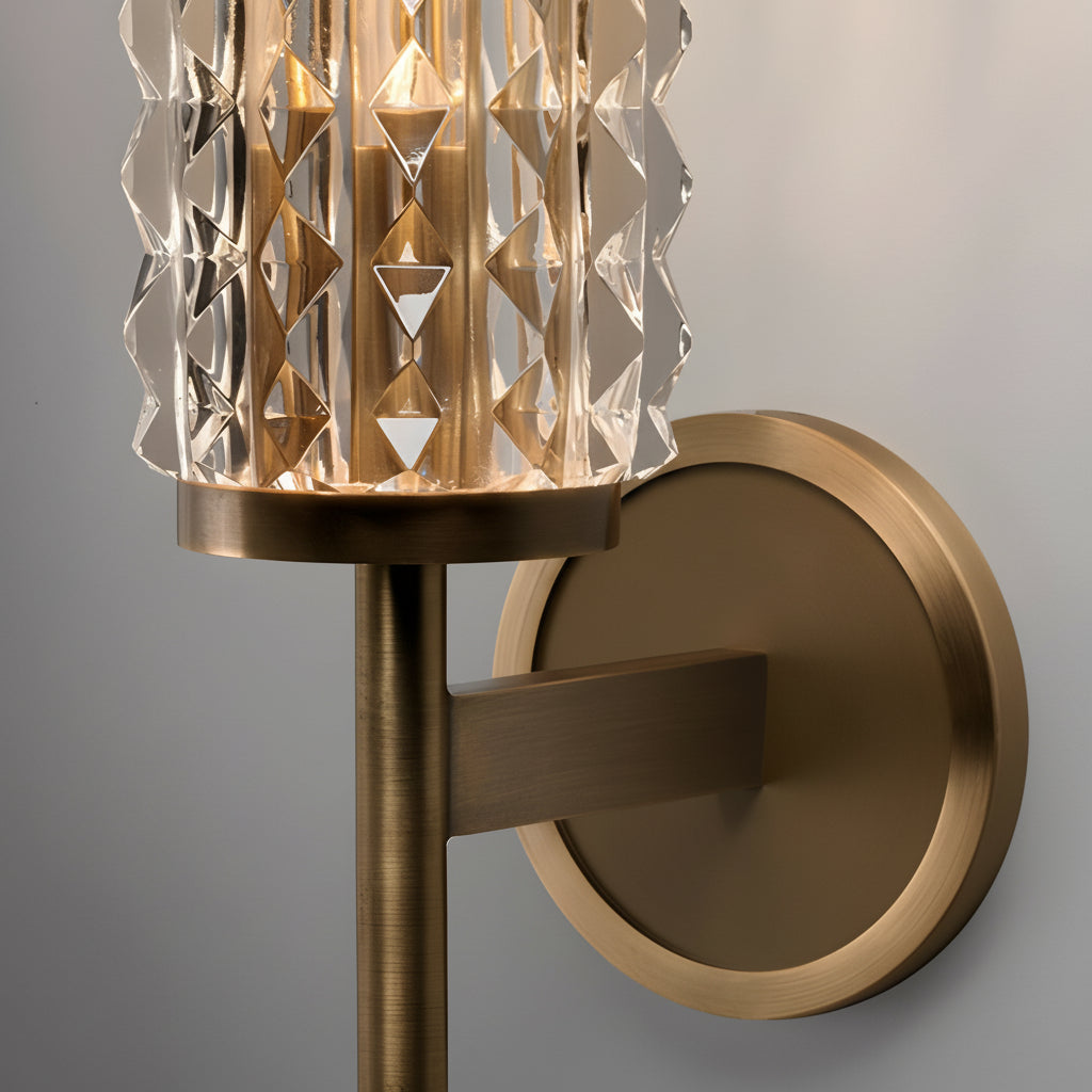 Contemporary Copper Glass LED Wall Light