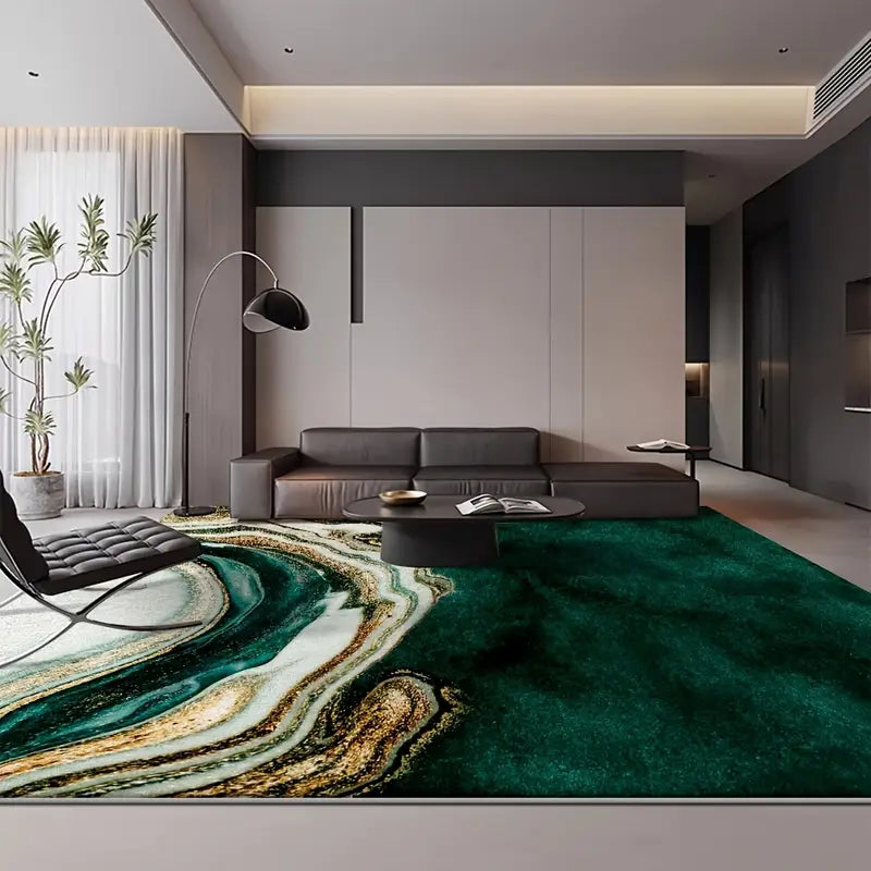 Stylish Grey Marble Patterned Area Rug