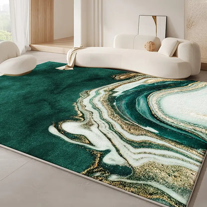 Stylish Grey Marble Patterned Area Rug - Cofik