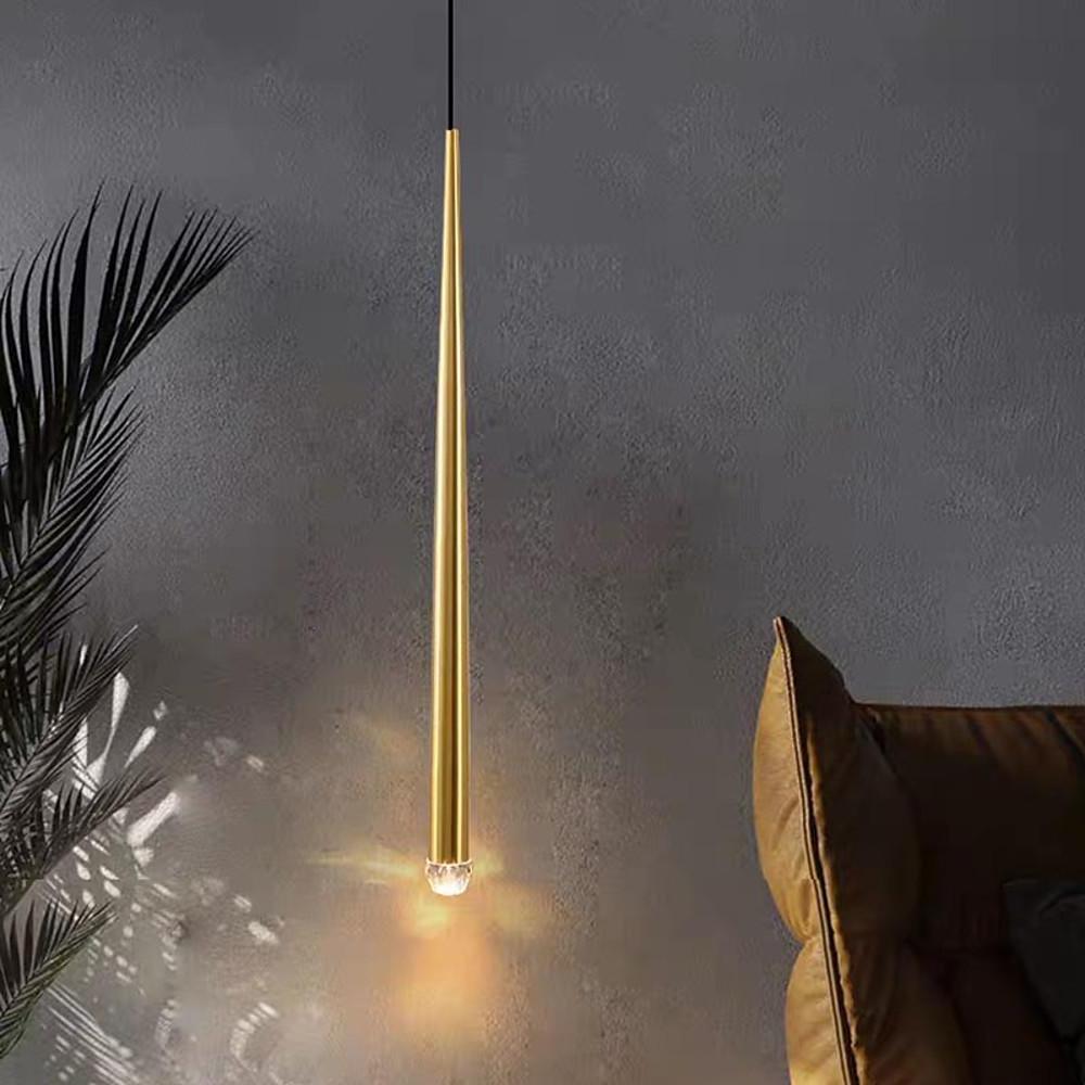 Sleek Metal Crystal Island Pendant Light - Cofik
