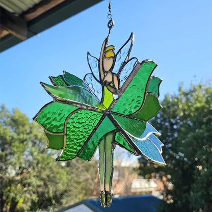 Colorful Female Dancer Glass Desk Spinner