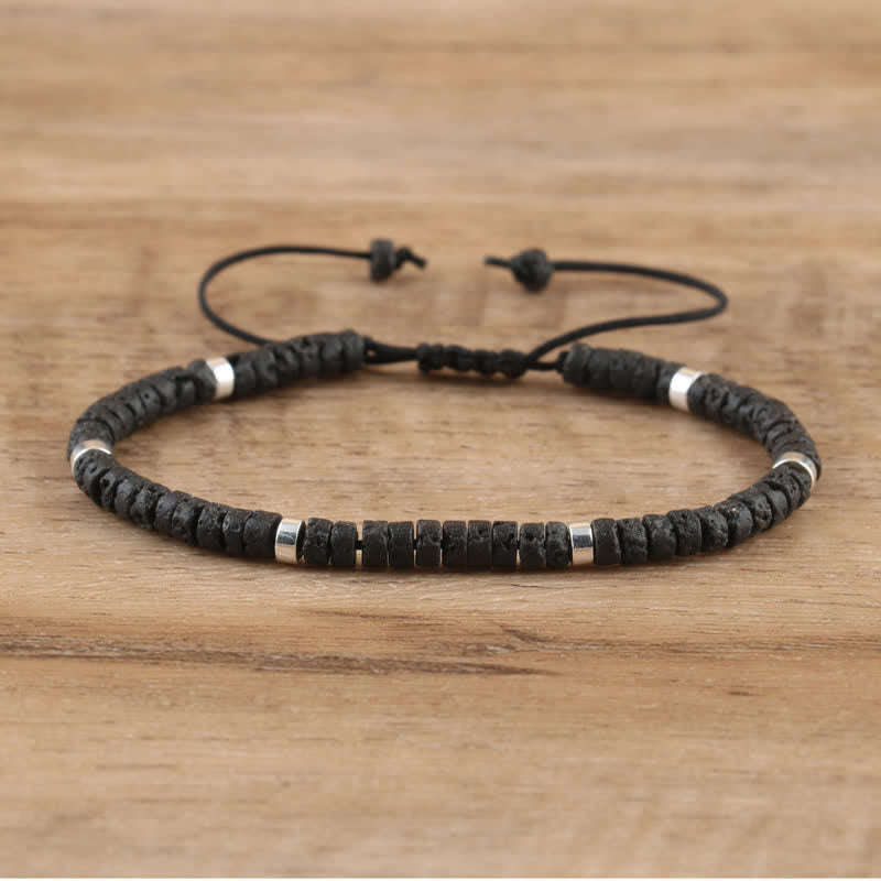 Bohemian Stone Beaded Bracelet with Natural Rollers