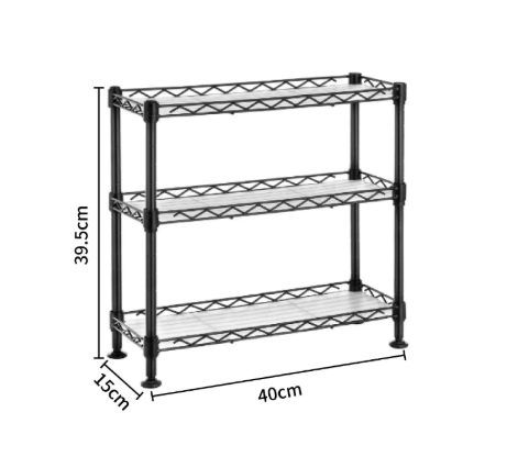 Industrial Strength 3 Tier Metal Storage Shelf Cart