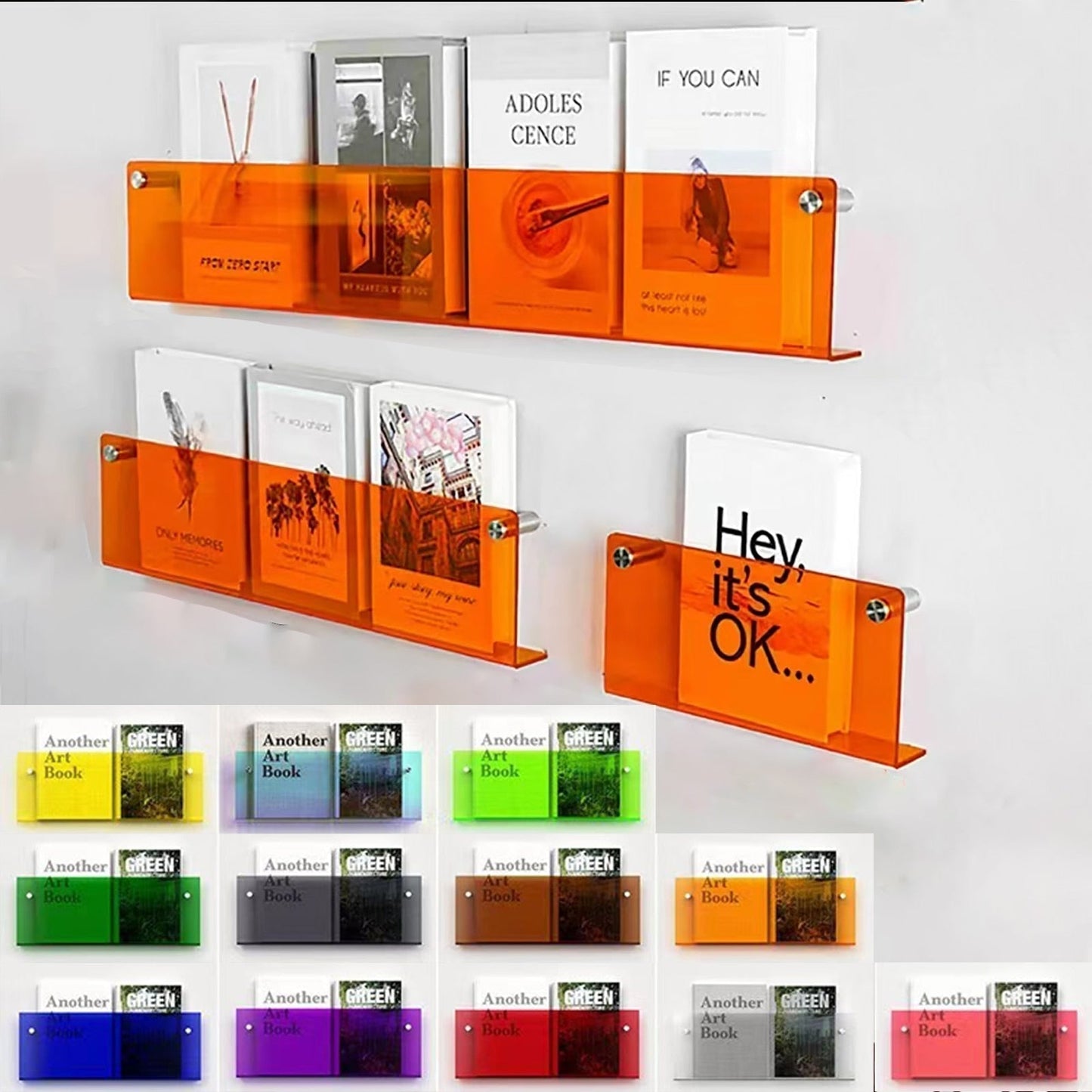 Clear Wall Mounted Acrylic Shelf Organizer