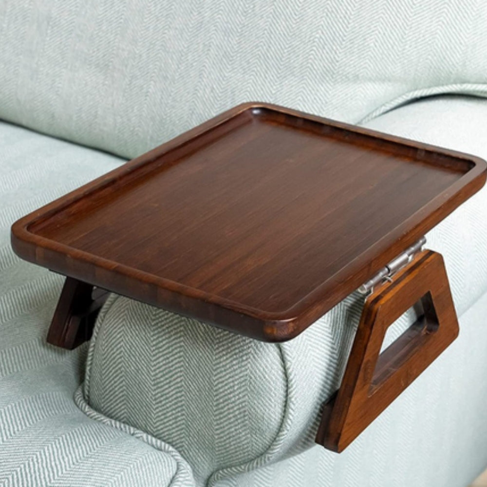 Adjustable Bamboo Clip-On Arm Tray Table