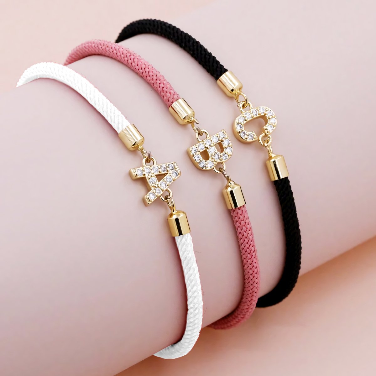Personalized Initial Adjustable Charm Bracelet