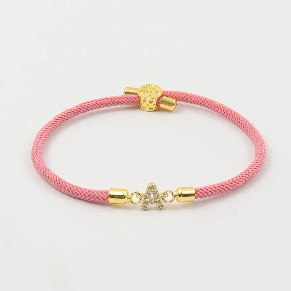 Personalized Initial Adjustable Charm Bracelet