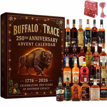 Advent Calendar with Mini Bottle Ornaments – 24-Day Bourbon Whiskey Themed Countdown