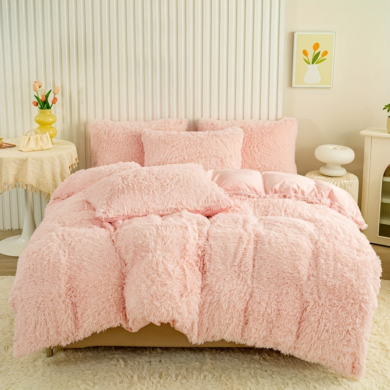 Cozy Fleece Duvet Cover Set with Zipper