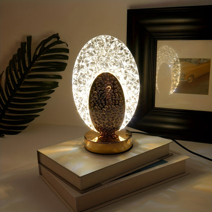 Soft Touch LED Desk Lamp with Decorative Feather Shade