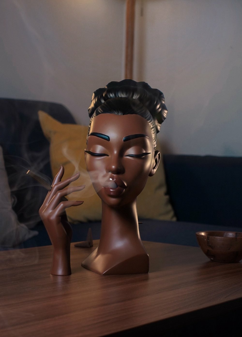 Unique Resin Incense Burner Statue with Smoke Effect