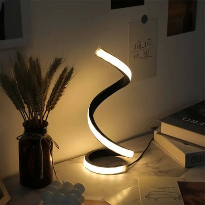 Compact LED USB Table Desk Lamp with Power Outlet