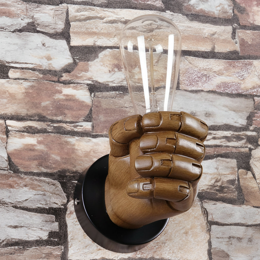 Unique Metal Fist Wall Light