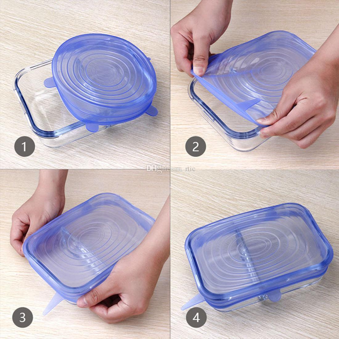 Leakproof Silicone Food Storage Lids (Set of 6)