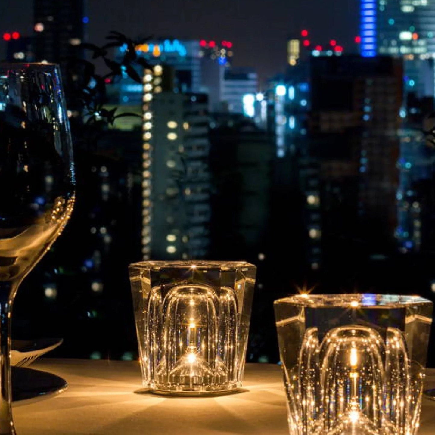 Premium Crystal Glass LED Portable Table Lamp