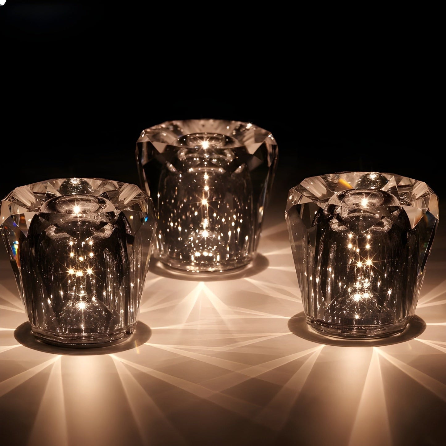Sparkling Glass Rechargeable Desk Lamp