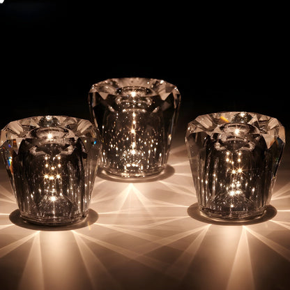 Premium Crystal Glass LED Portable Table Lamp