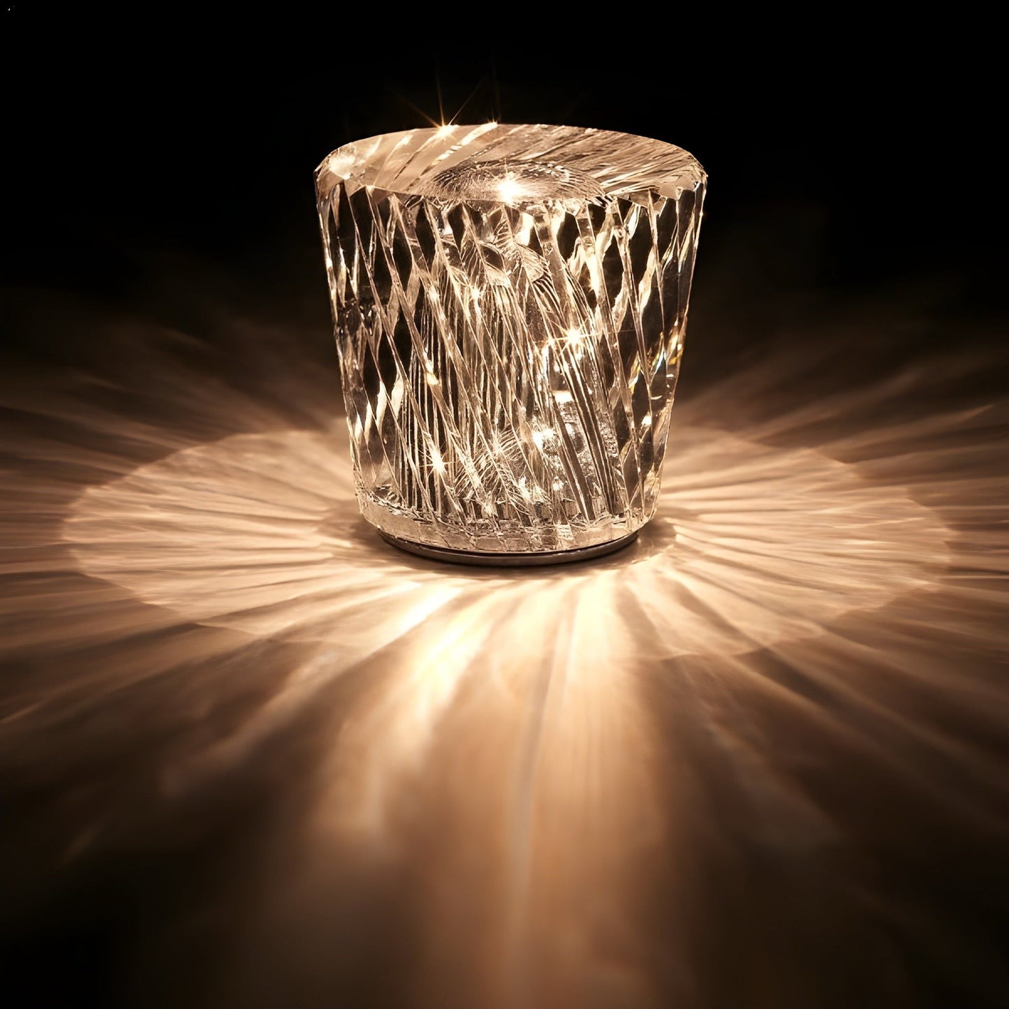 Premium Crystal Glass LED Portable Table Lamp