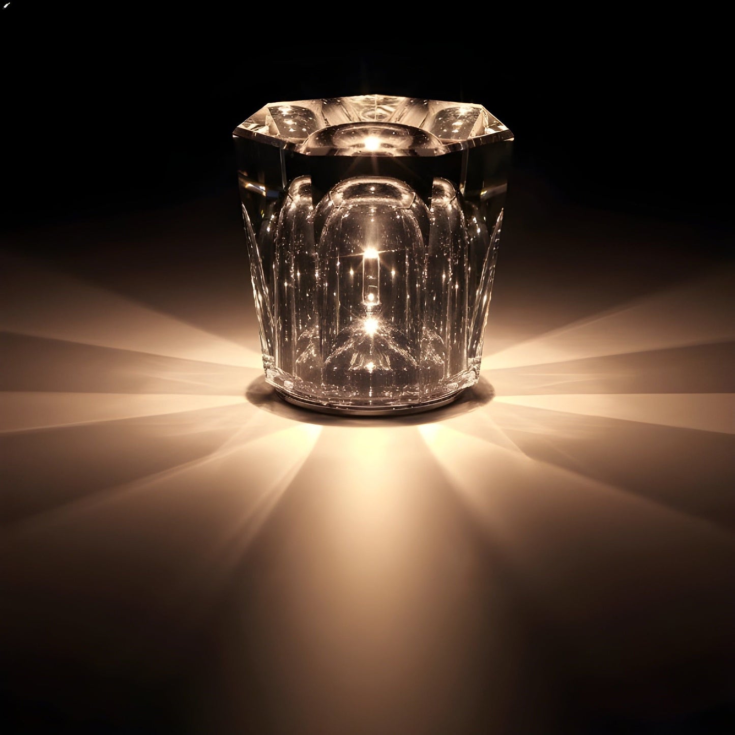 Sparkling Glass Rechargeable Desk Lamp