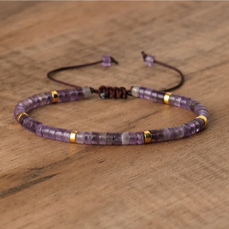 Bohemian Stone Beaded Bracelet with Natural Rollers