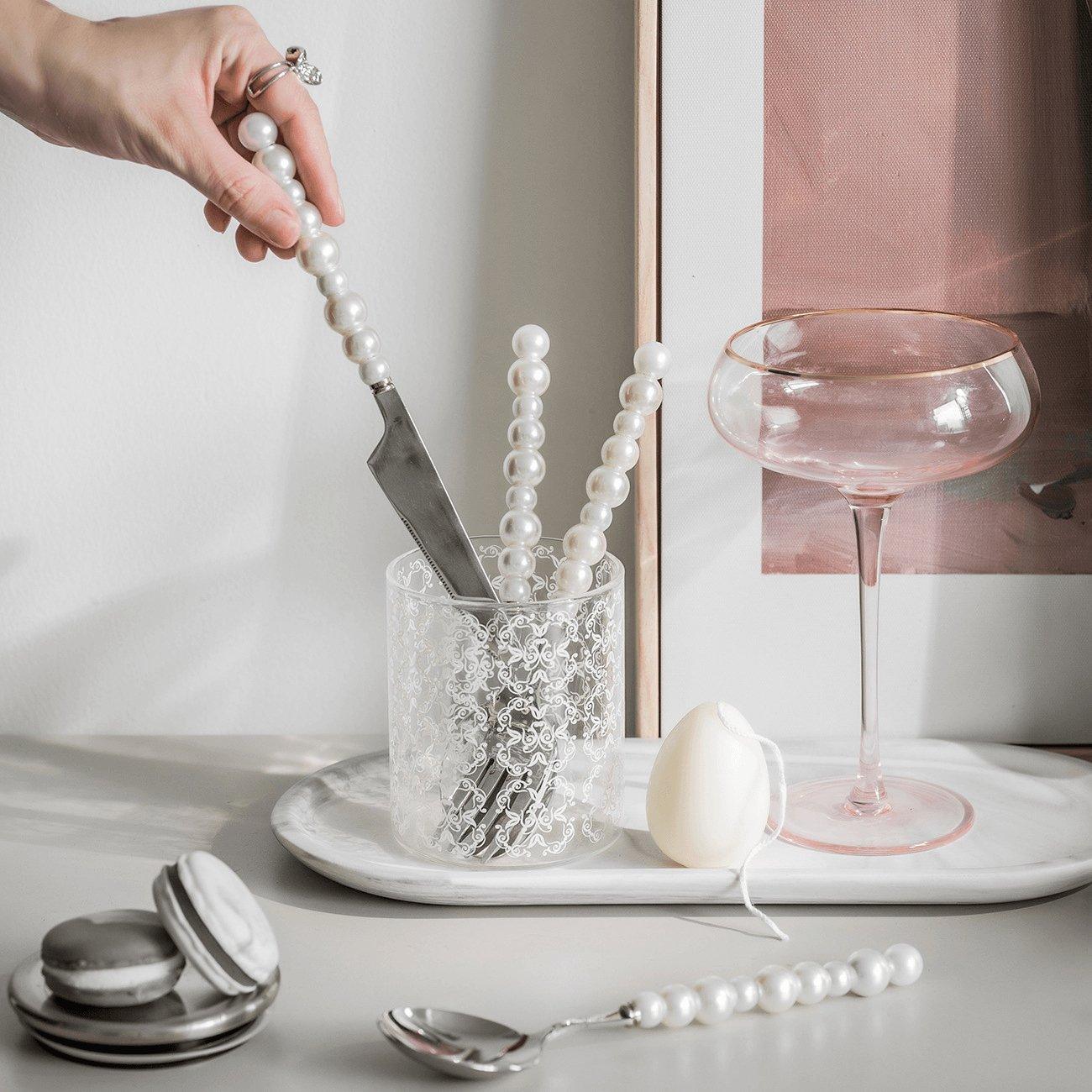 Luxury Pearl Silverware Set – Fine Dining