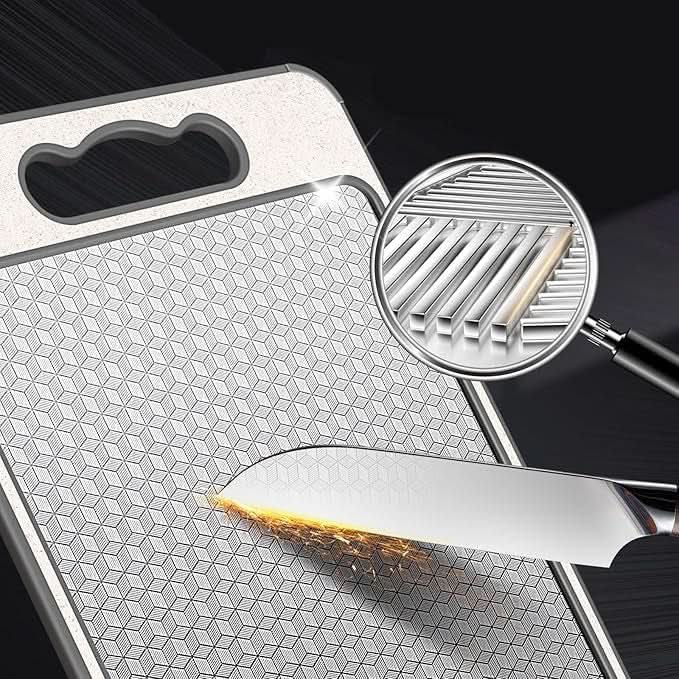 Premium Double Sided Stainless Steel Chopping Board
