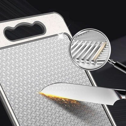 Premium Double Sided Stainless Steel Chopping Board