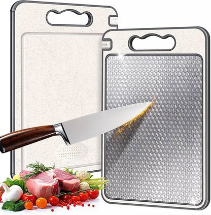 Premium Double Sided Stainless Steel Chopping Board - Cofik