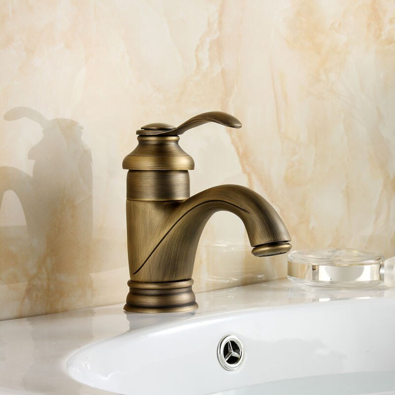 Classic Brass Bathroom Sink Faucet Mixer Tap - Cofik