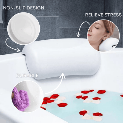 Luxury Bath Pillow with Ergonomic Head Support