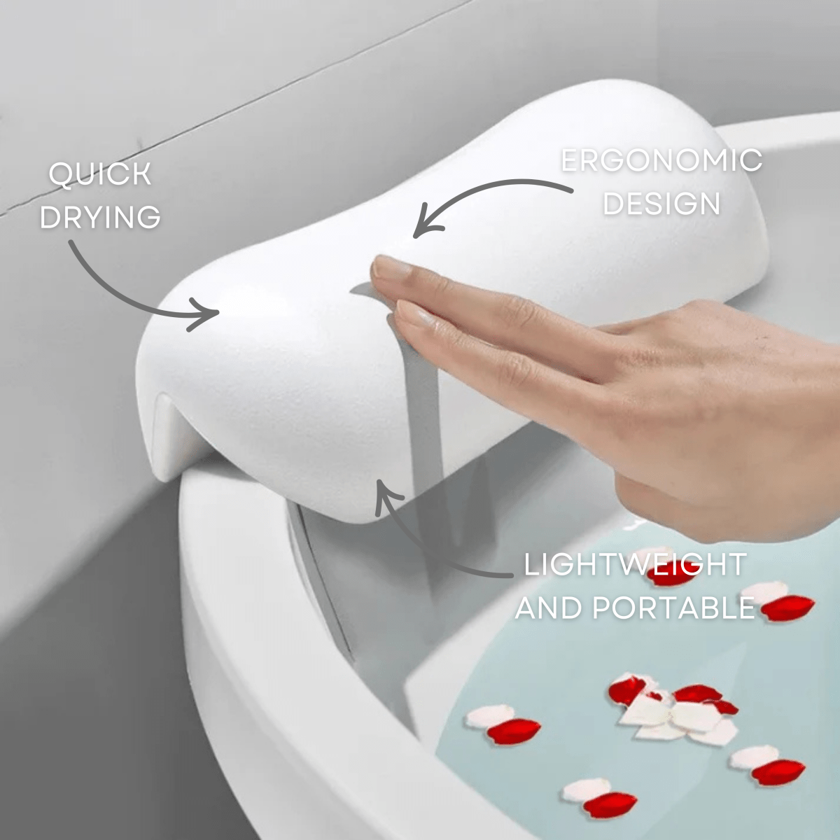 Luxury Bath Pillow with Ergonomic Head Support