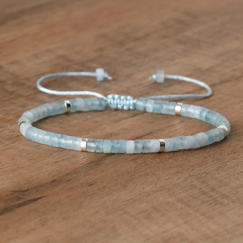 Bohemian Stone Beaded Bracelet with Natural Rollers
