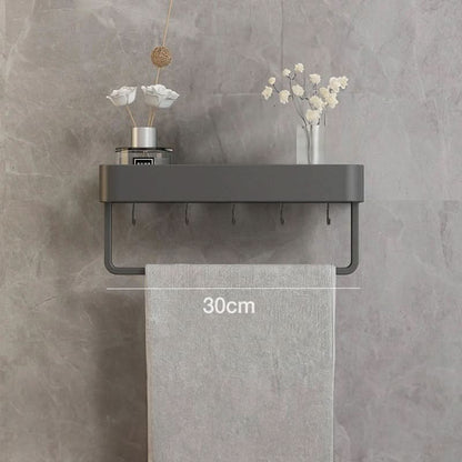 AQUASHELF – Elegant Wall Shelf for Bathroom with Towel Holder & Drill-Free Installation