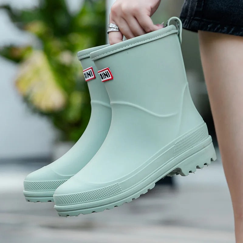 Waterproof Mid Calf Rain Boots for Women