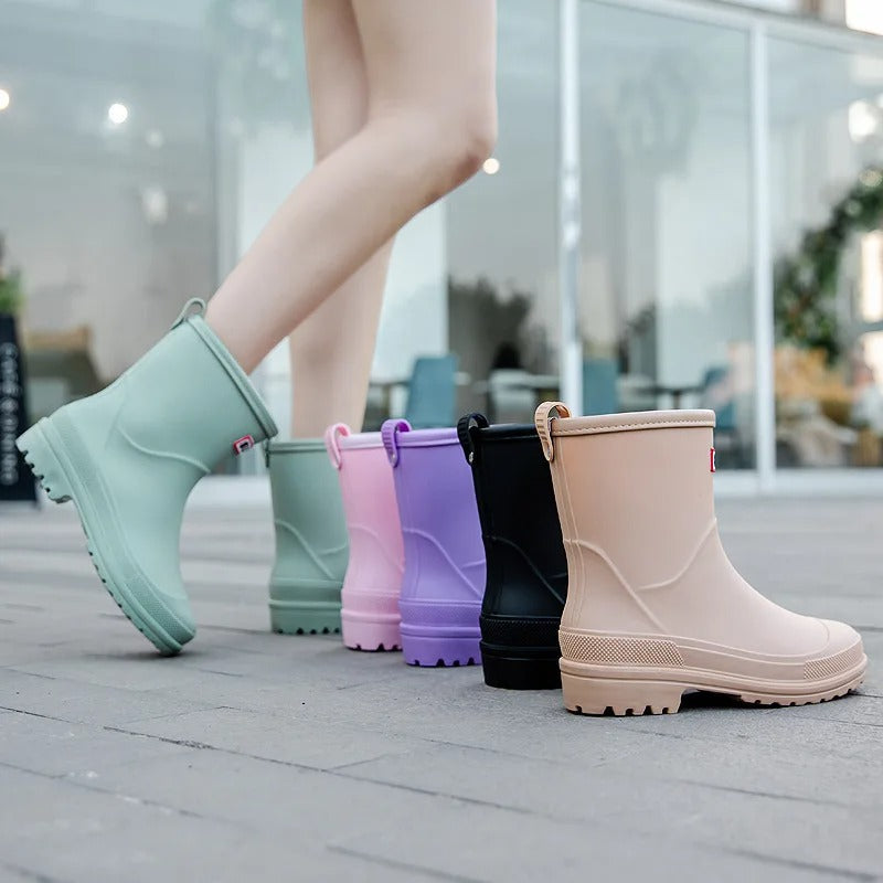 Waterproof Mid Calf Rain Boots for Women