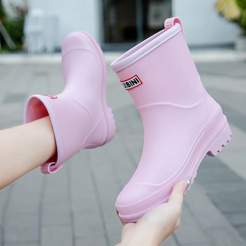 Waterproof Mid Calf Rain Boots for Women