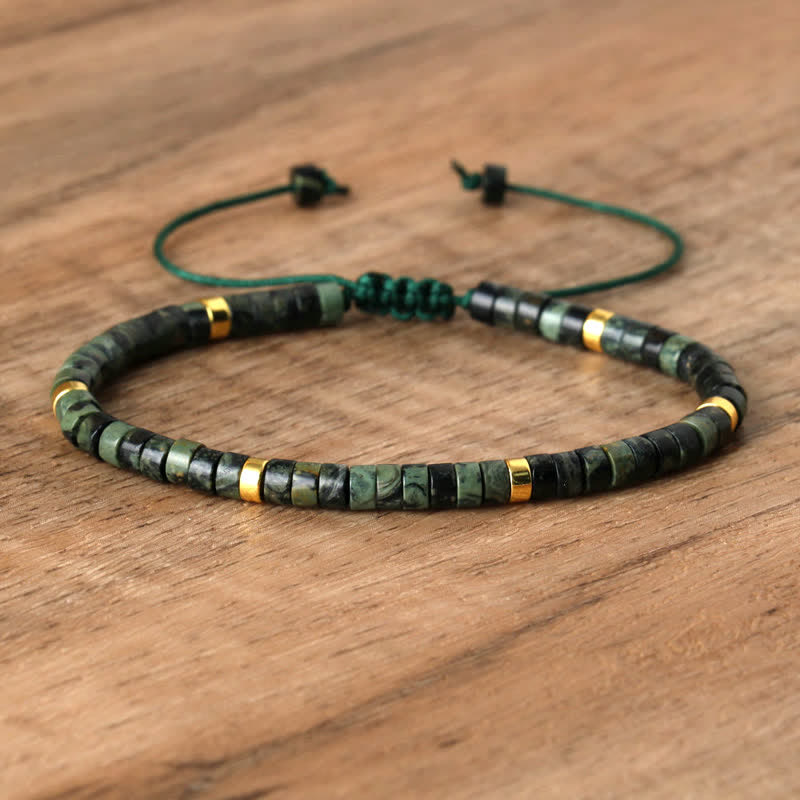 Bohemian Stone Beaded Bracelet with Natural Rollers