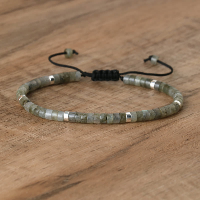 Bohemian Stone Beaded Bracelet with Natural Rollers