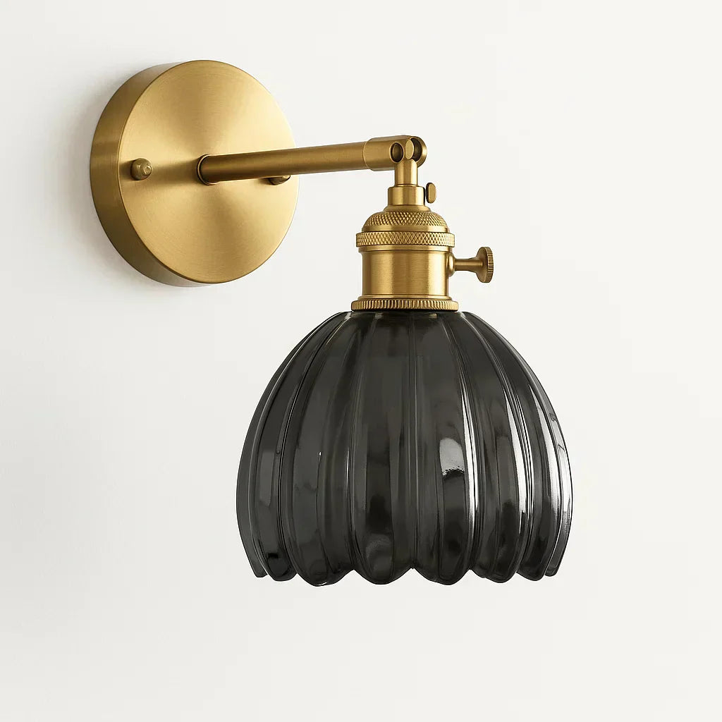 Classic Floral Glass Table Lamp
