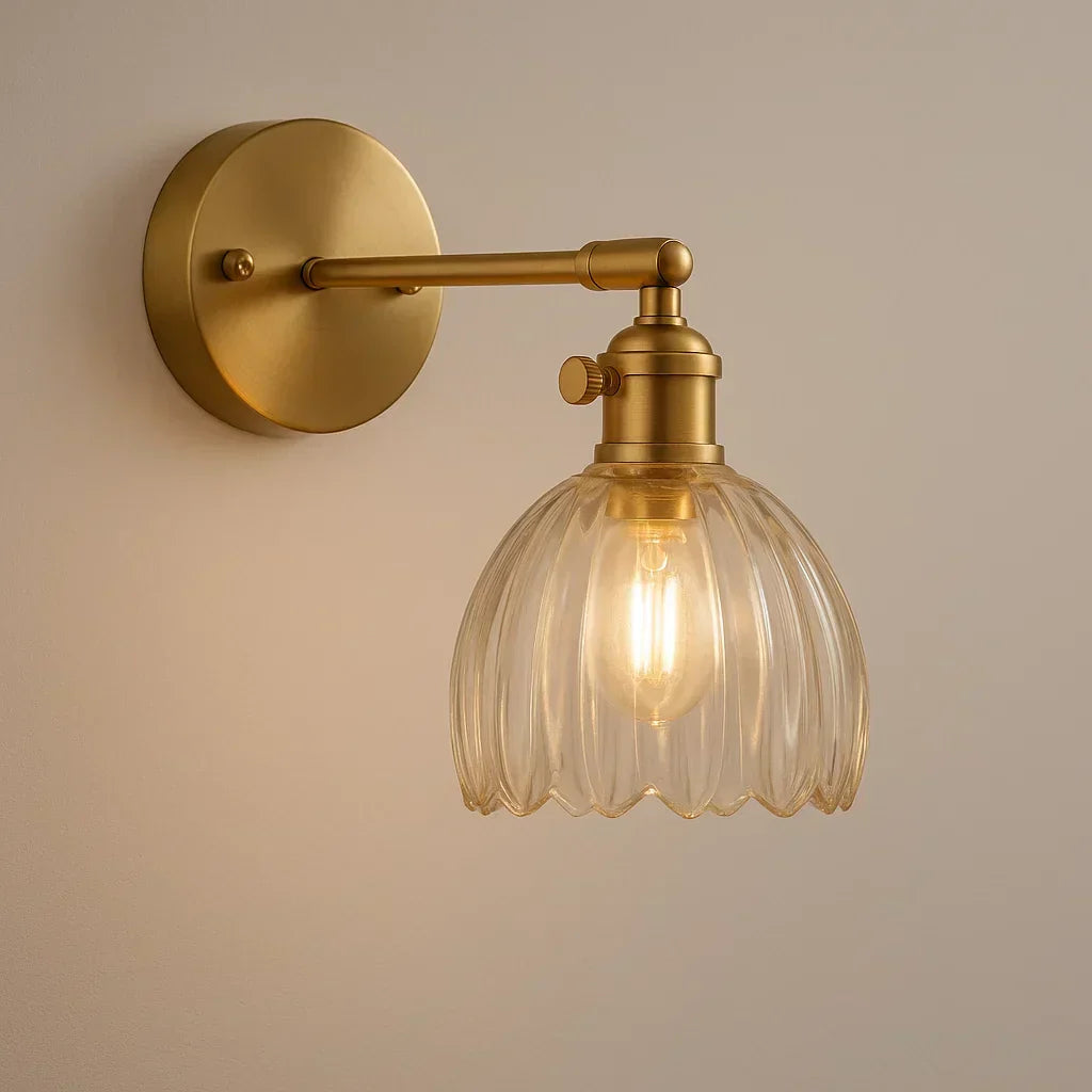 Classic Floral Glass Table Lamp - Cofik