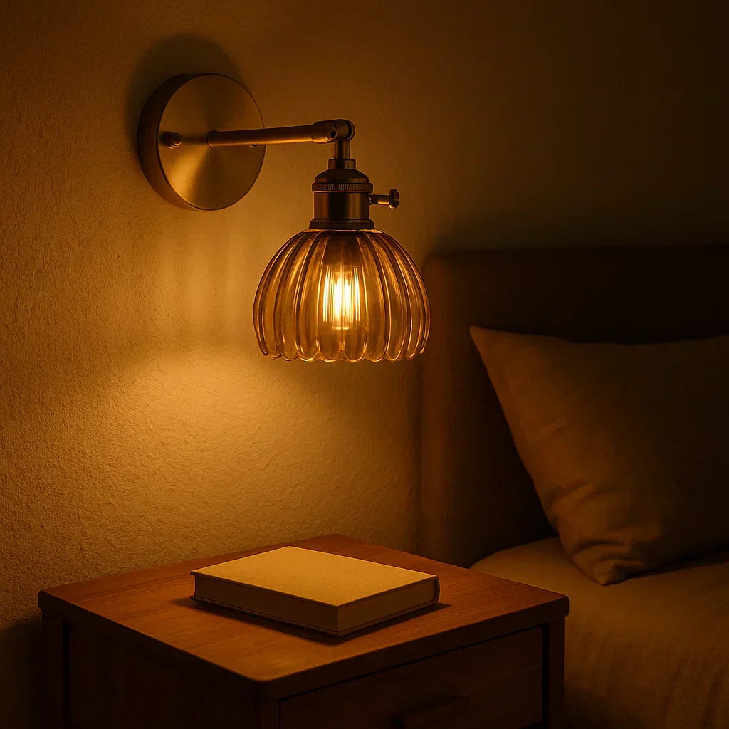 Classic Floral Glass Table Lamp