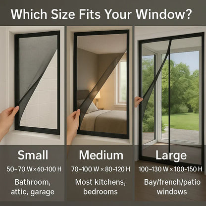 Magnetic Window Mosquito Screen with Fine Mesh Netting
