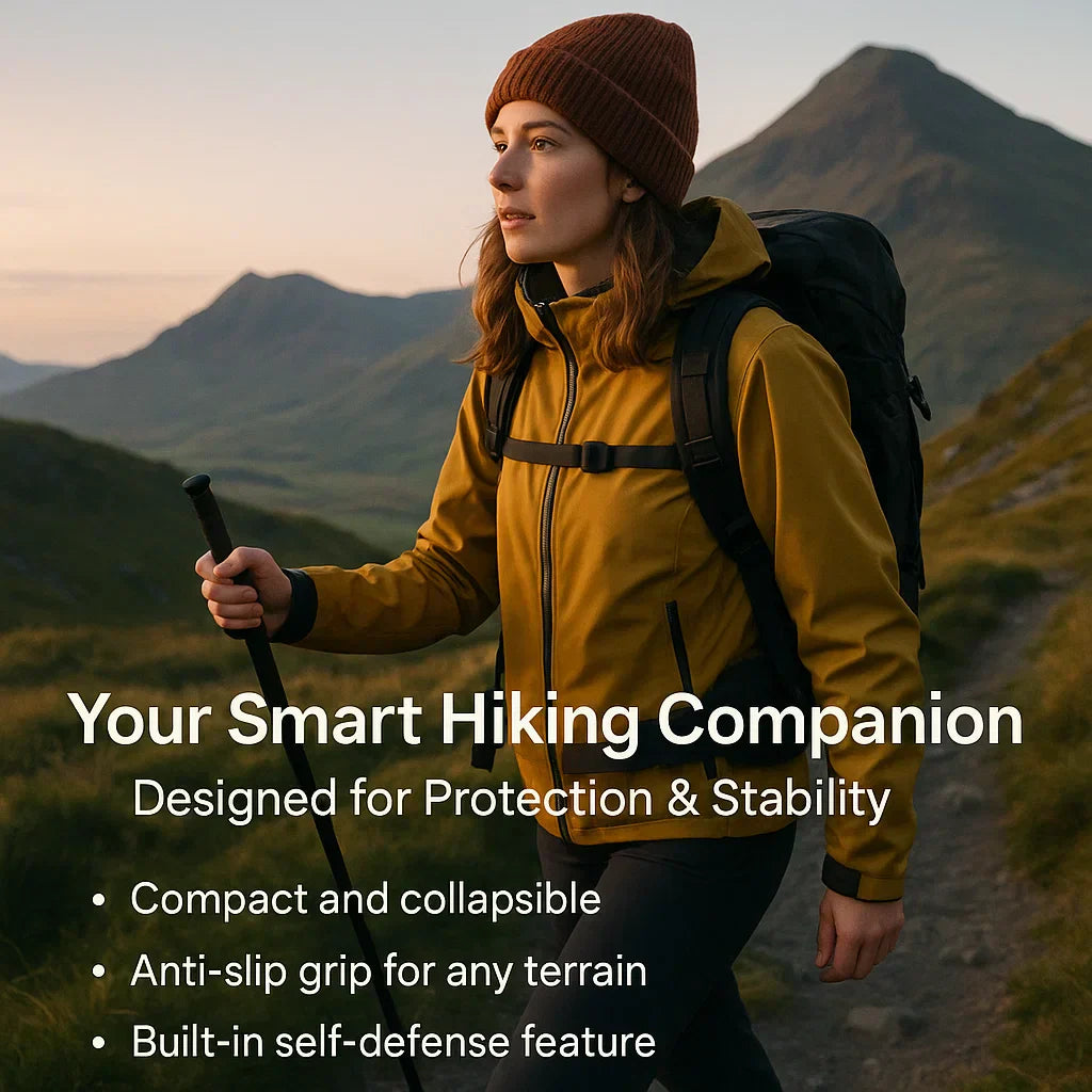 Tactical Folding Walking Stick for Hiking Safety