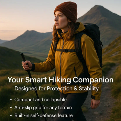 Tactical Folding Walking Stick for Hiking Safety