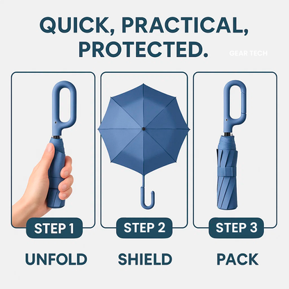 Waterproof Compact Folding Rain Umbrella